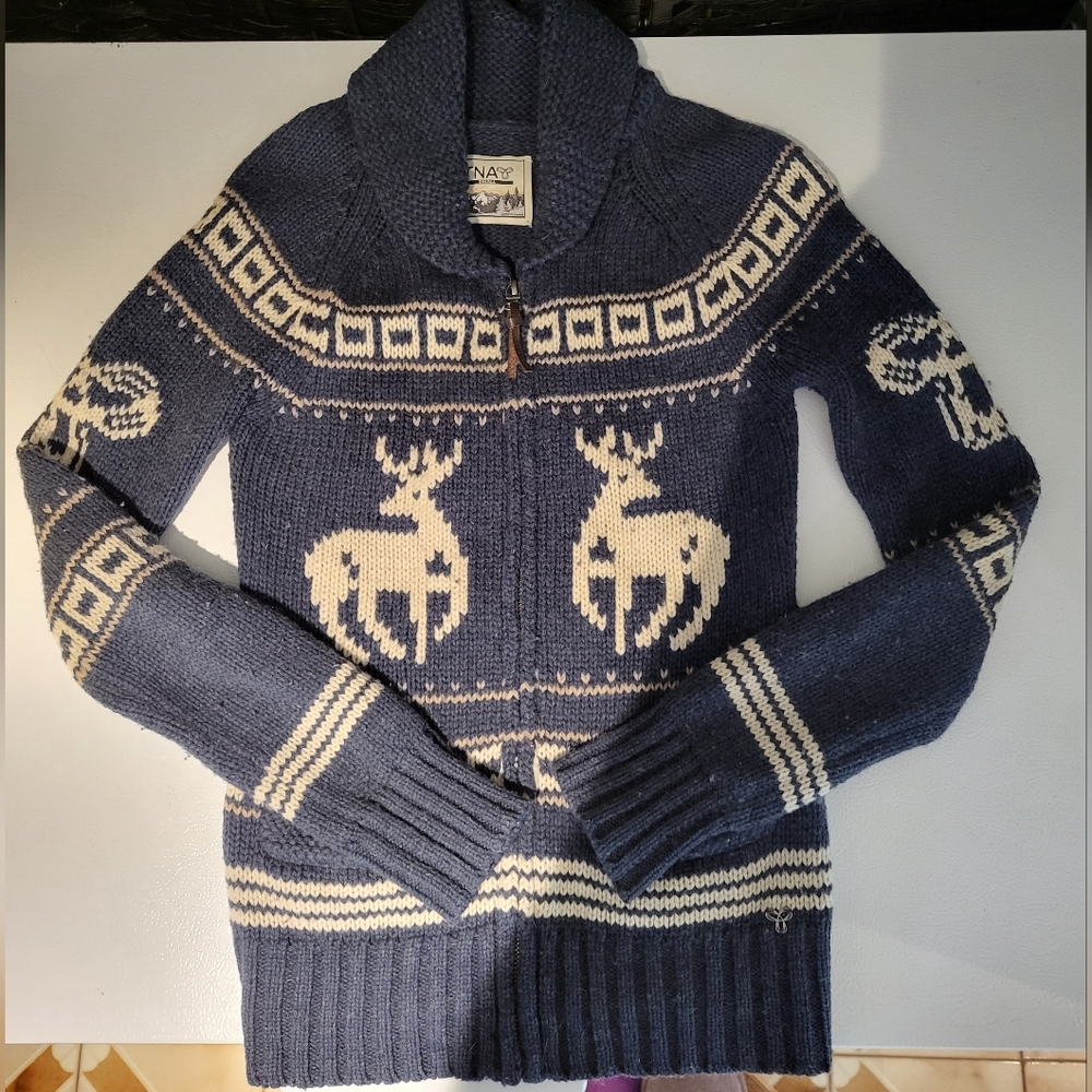 ARITZIA WOOL ZIP-UP SWEATER, medium